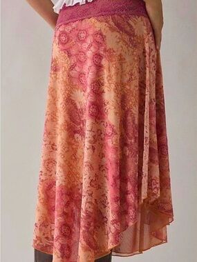 Urban Outfitters Sun and Moon Ethereal Printed Asymmetric Midi Skirt